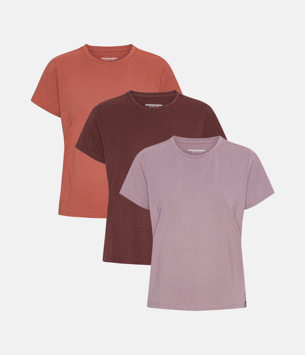 3 pack bamboo T-shirt purple dove/decadent chocolate/terracotta