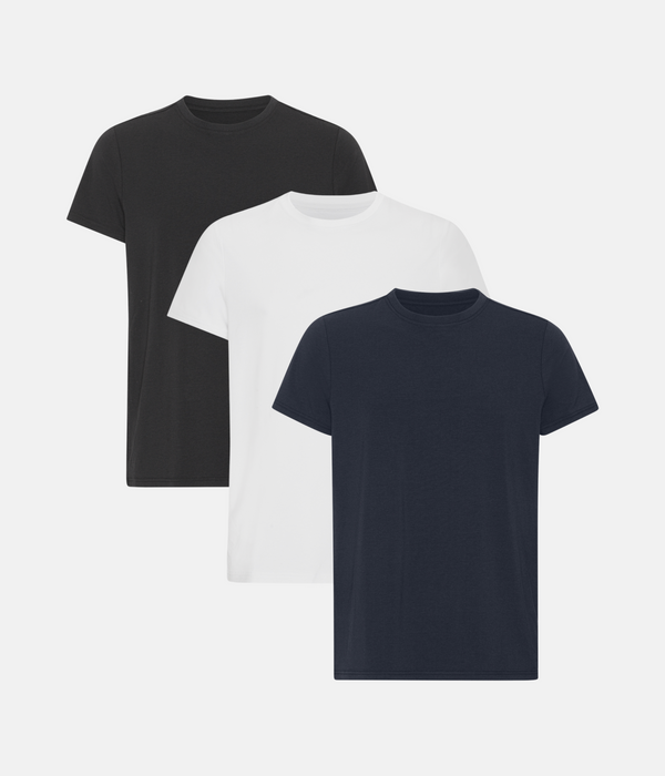 3 pack bamboo T-shirt black/white/navy