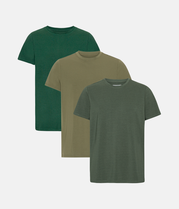 3 pack bamboo T-shirt green/olive/forest night