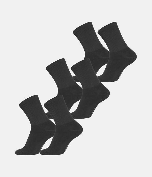 6 pairs of black bamboo tennis socks