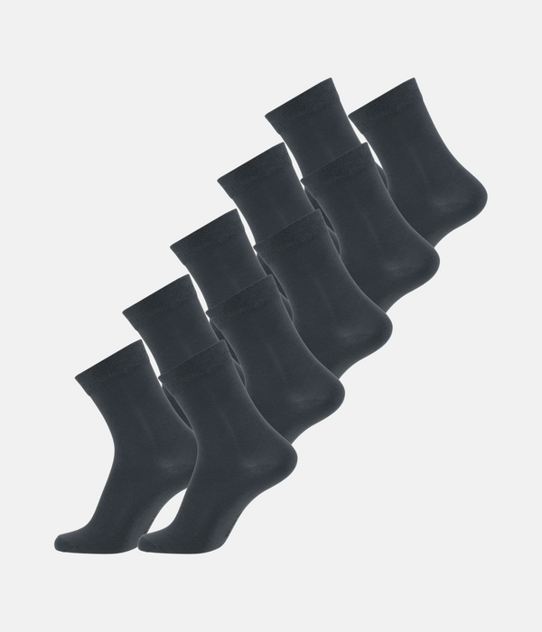 10 pairs of dark gray bamboo socks