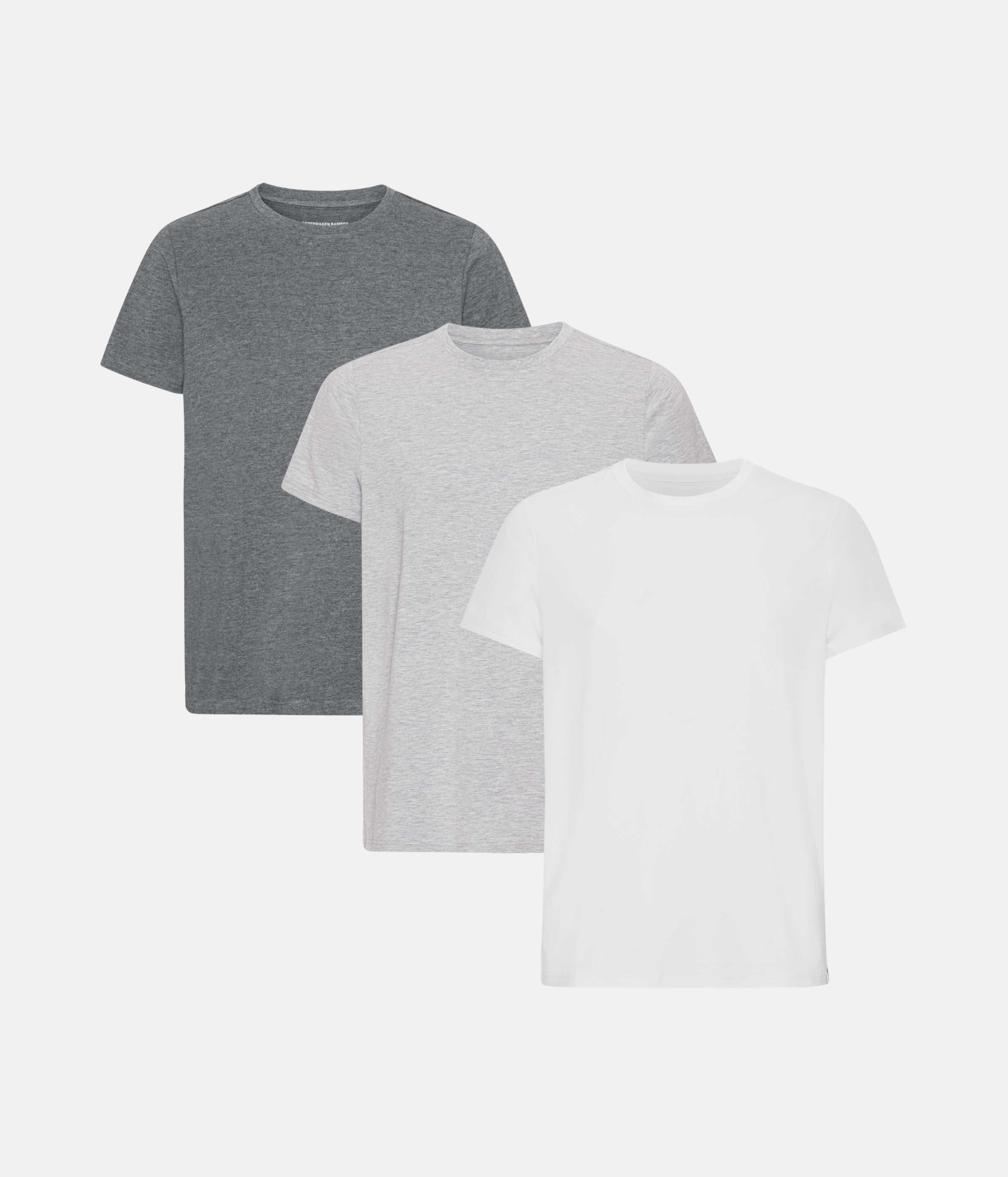 T-shirt 3-Pak - Mørkegrå Melange/Lysegrå/Hvid
