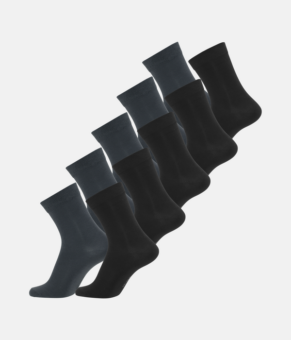 10 pairs of bamboo socks black/dark grey