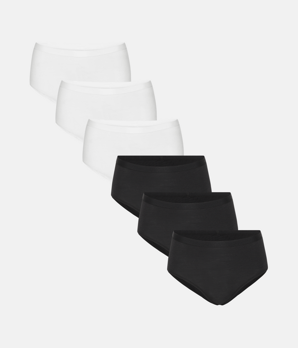 6 pack maxi panties black/white