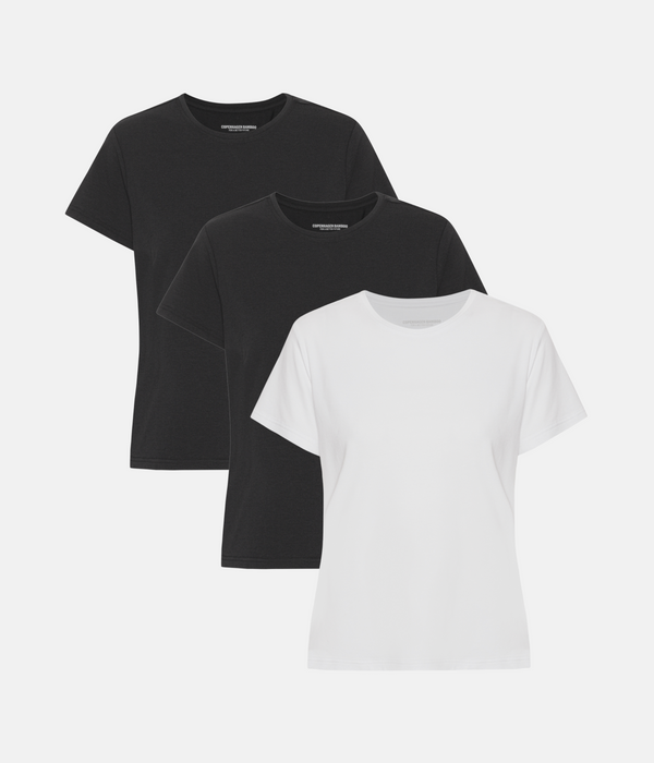 3 pack bamboo T-shirt black/black/white