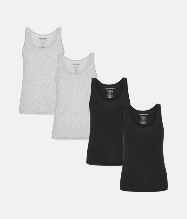 4 pack bamboo tops black/grey