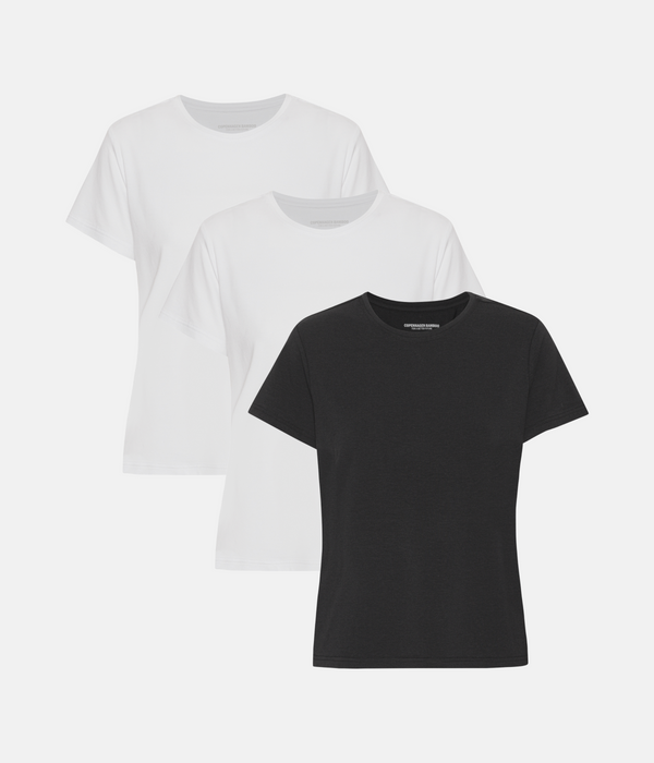 3 pack bamboo T-shirt white/white/black