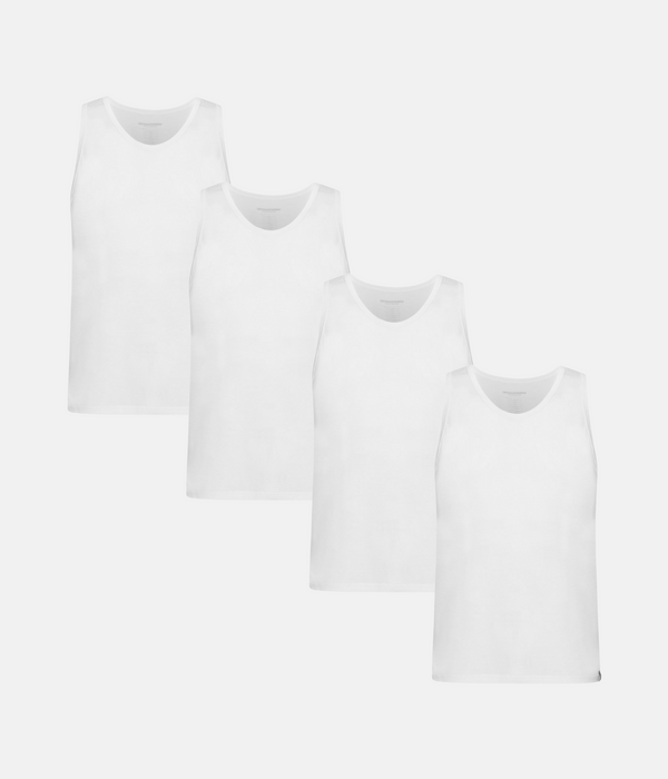 4 pack white bamboo tank tops
