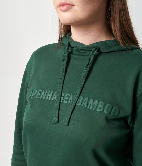 Green bamboo hoodie jogging set with logo