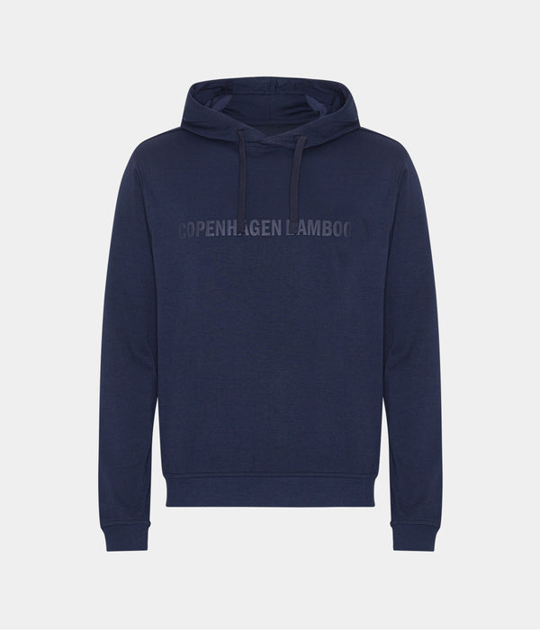 Navy bamboo hoodie with logo