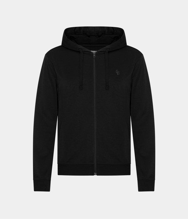 Black bamboo zip-up hoodie