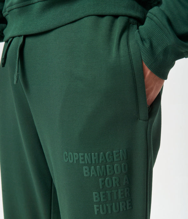 Green bamboo hoodie jogging set with logo