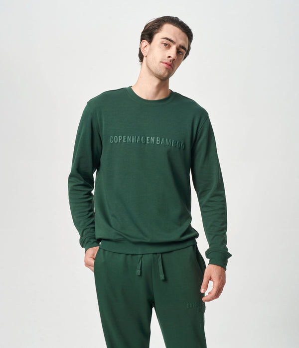 Green bamboo sweatshirt with logo
