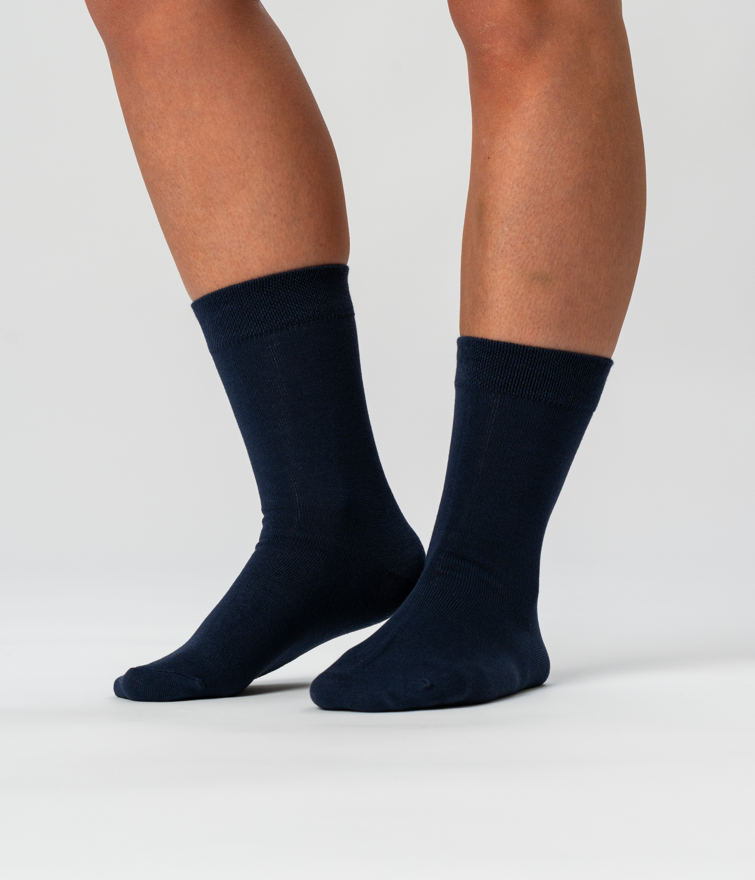 10 Par Bambus Strømper - Hvid/Navy