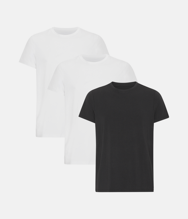 3 pack bamboo T-shirt white/white/black