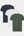 3 pack bamboo T-shirt white/night sky/forest night