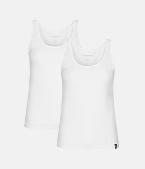 Hvide bambus tank top - 2 pak S Copenhagen Bamboo