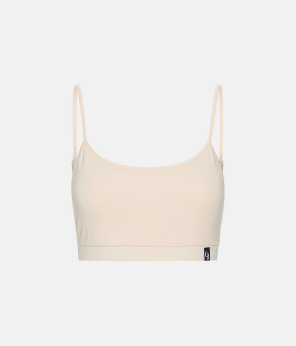 4 pack bra top with thin straps tan/cream