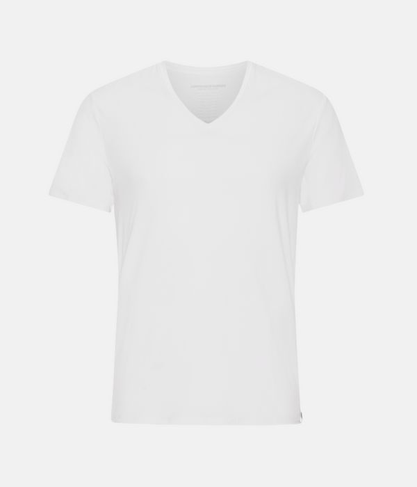 White slim fit v-neck bamboo T-shirts - 2 pack