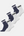 6 pairs of bamboo tennis socks white with black stripes/navy with white stripes