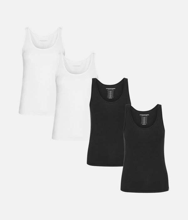 4 pack bamboo tops black/white