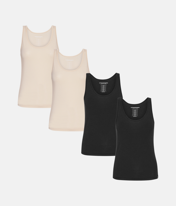 4 pack bamboo tops black/cream