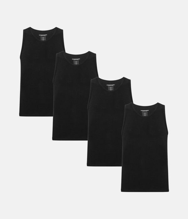 4 pack black bamboo tank tops