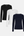 3 pack bamboo long sleeve T-shirt black/white/navy