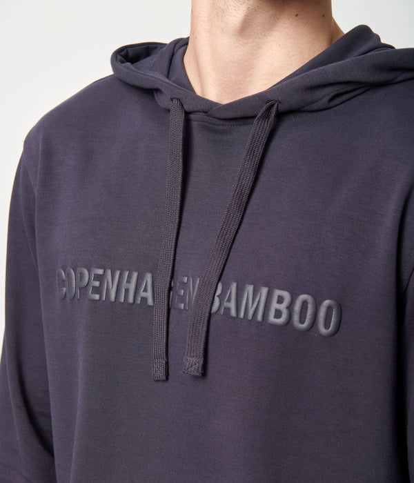 Dark grey bamboo hoodie jogging set with logo