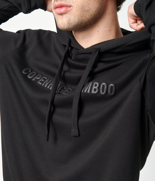 Black bamboo hoodie with logo    Copenhagen Bamboo