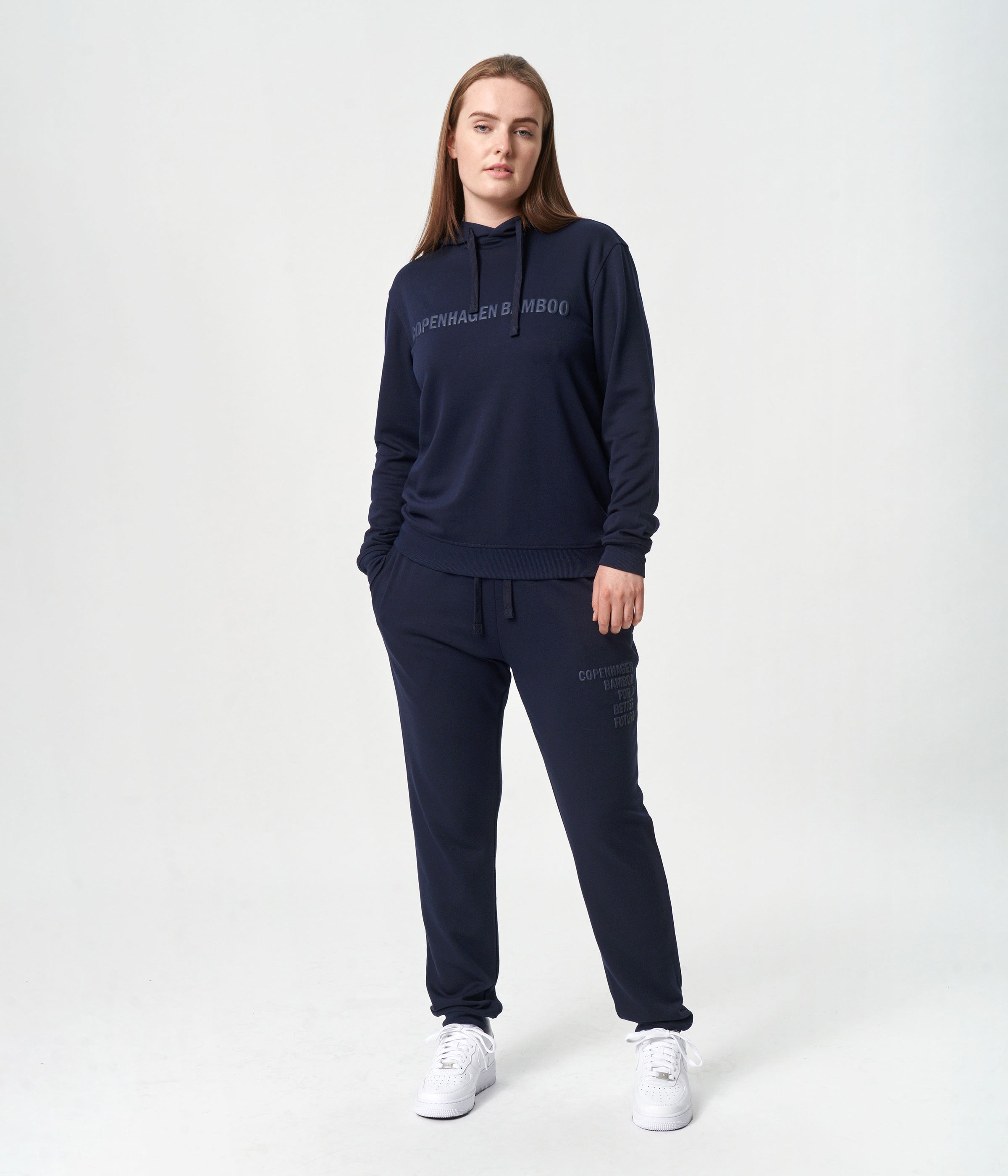 Navy bambus hoodie med logo    Copenhagen Bamboo