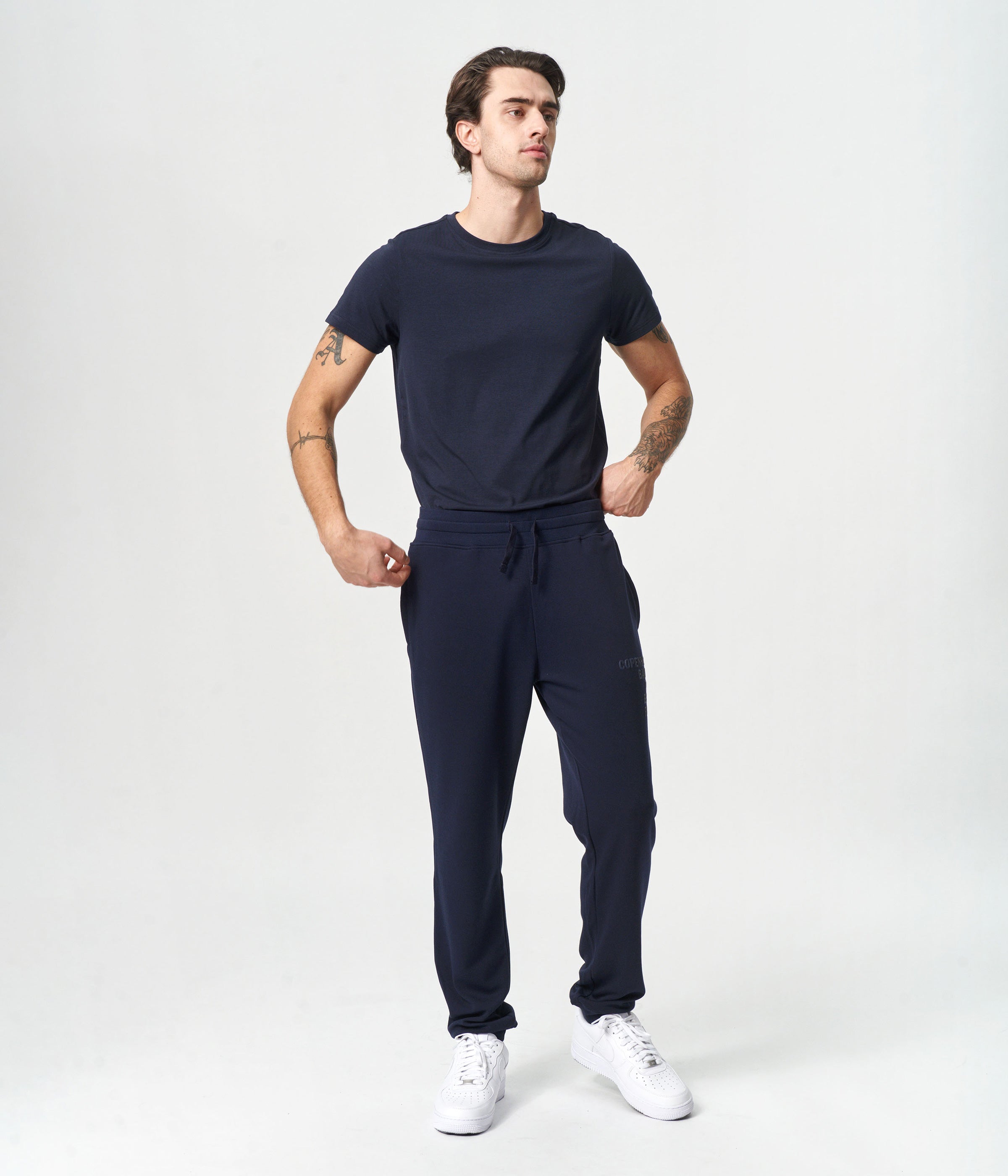 Navy bambus sweatpants med logo    Copenhagen Bamboo