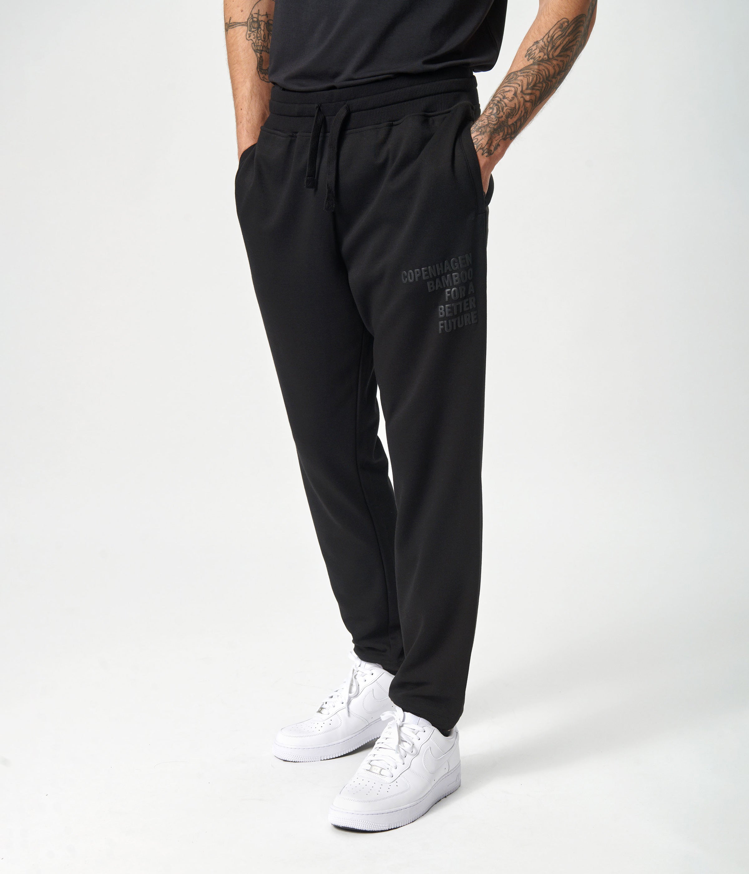 Sorte bambus sweatpants med logo    Copenhagen Bamboo