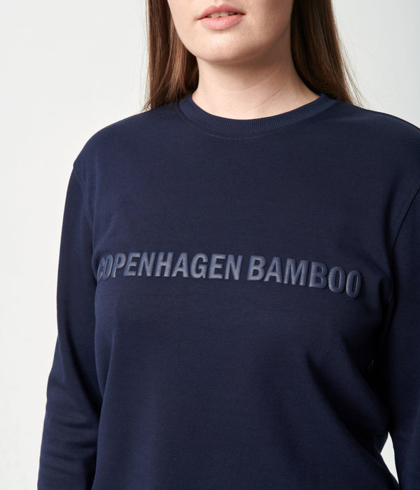 Navy bamboo sweatshirt with logo    Copenhagen Bamboo