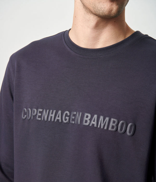 Dark grey bamboo jogging suit with logo