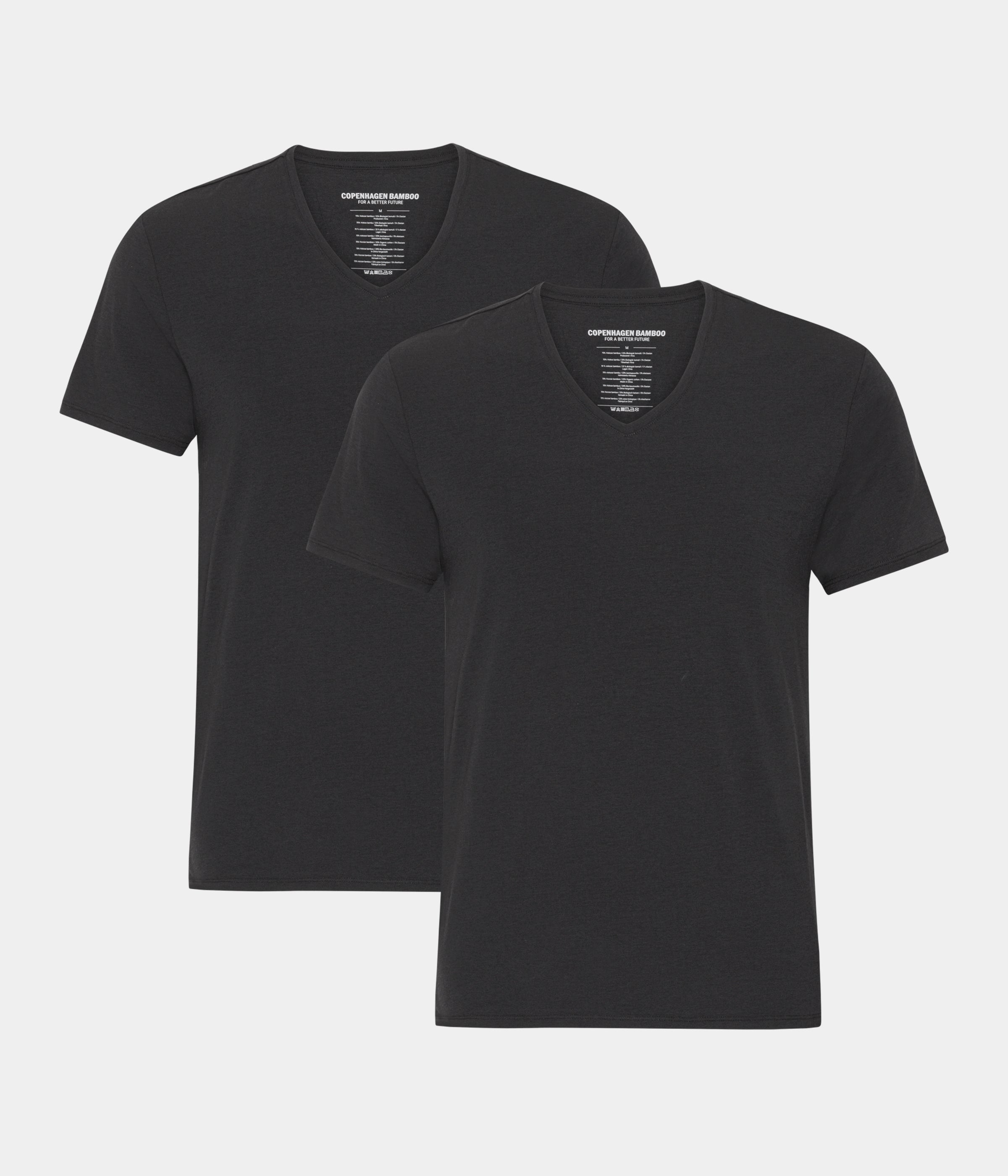 Vajrateja Wit T Shirt V Hals Pack Black Slim Fit Men's V-neck