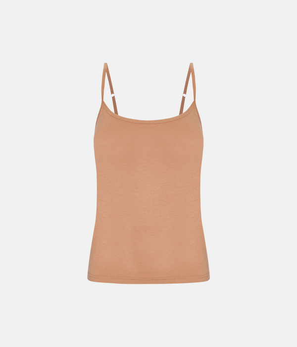 Tan bamboo camisoles with spaghetti straps - 2 pack