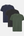3 pack bamboo T-shirt black/night sky/forest night