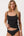 4 pack bamboo tops with thin straps black/cream