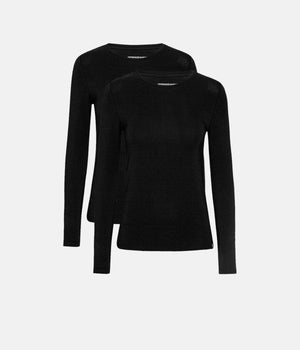 2 pak sort langærmet bambus T-shirt