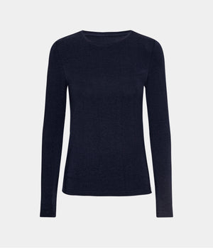 Navy langærmet bambus T-shirt S   Copenhagen Bamboo