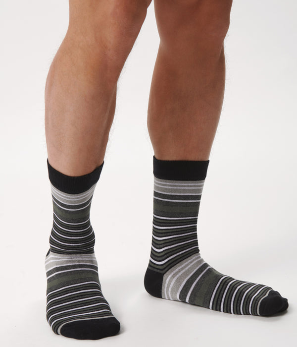 5 pack bamboo socks in army and stripes mix    Copenhagen Bamboo