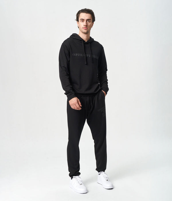 Black bamboo hoodie track suit with logo XS   Copenhagen Bamboo