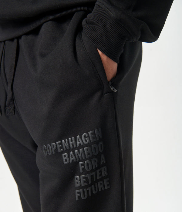 Black bamboo hoodie track suit with logo    Copenhagen Bamboo